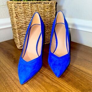 Gorgeous Faux Suede Royal Blue Pumps